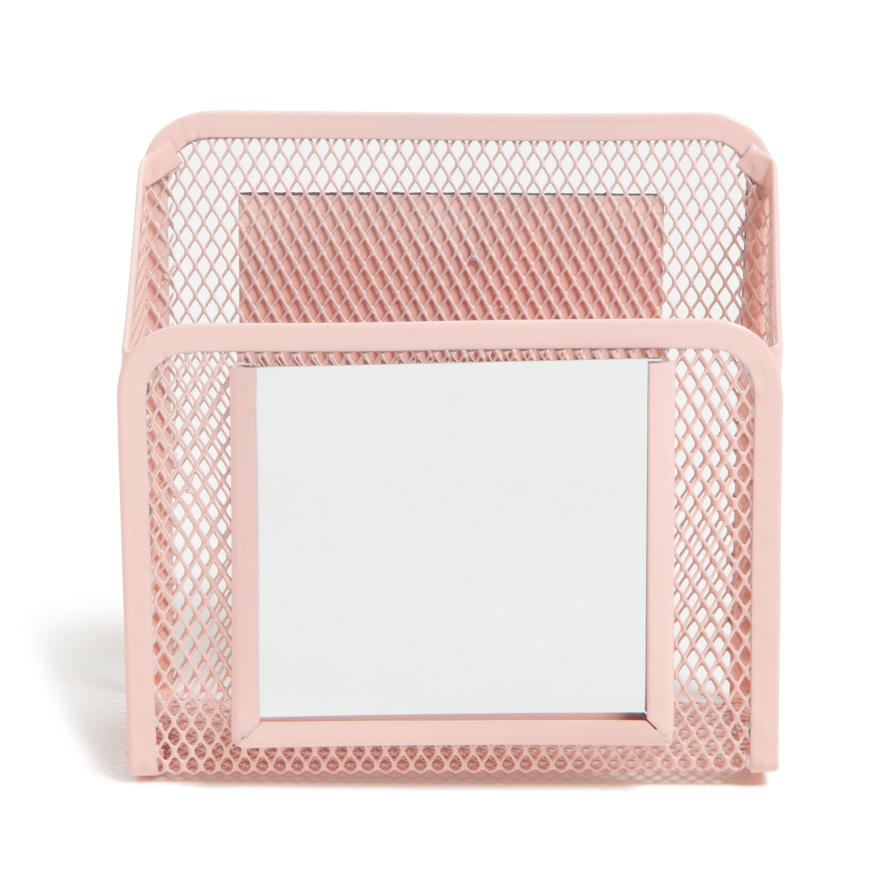 U Brands Locker Magnetic Mesh Mirror Cup, 5.71 x 2.4 x 5 in., Rectangle, Novelty, Pink