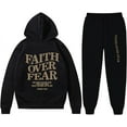 thumbnail image 5 of FAITH OVER FEAR 2 Piece Tracksuit Hoodie Christian Faith Religious God Man Woman Sweatshirt Suit, 5 of 5