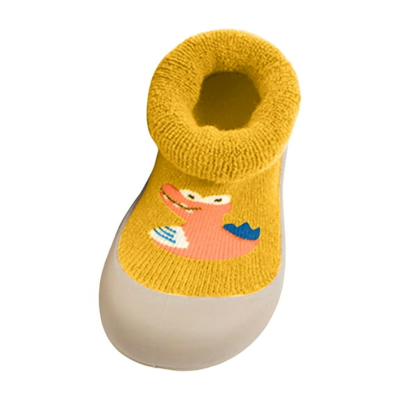 Baby Boys Girls Winter Warm Cartoon Sock Walking Shoes Toddler Soft Rubber Sole Non Slip Floor Slippers