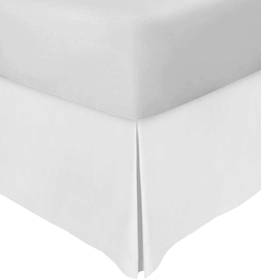 Cotton Metrics Bed Skirt Full Size 100% Organic Cotton 800 Thread Count Premium Tailored Fit 1pc Bedskirt Full size 18" Drop Length White Solid