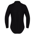 thumbnail image 4 of Alvivi Men's Long Sleeve Turn-down Collar Shirt Bodysuit One-Piece Front Button Leotard Tops Black XXL, 4 of 7