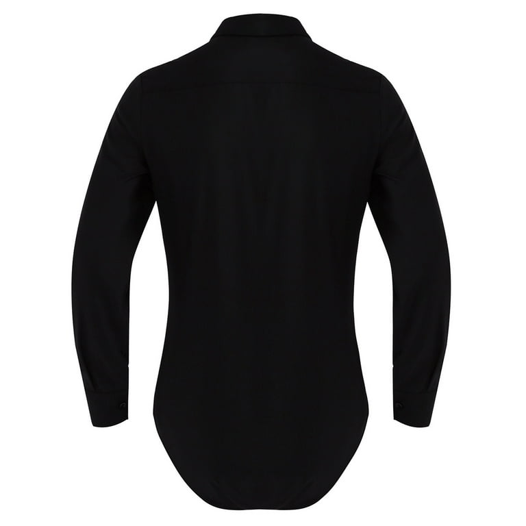 mens dress shirt onesie Amazon.com: Oyolan Mens One-Piece Turn-Down Collar Long Sleeves Button Down Casual Bodysuit Romper Dress Shirt Tops Black Medium : Clothing, Shoes & Jewelry