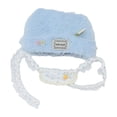 thumbnail image 1 of Gorro de peluche para muñeca, gorro con puños para muñeca, juego de simulación, cómodo, bricolaje, moda con babero, gorro de peluche para muñeca de sombrero azul, 1 of 7