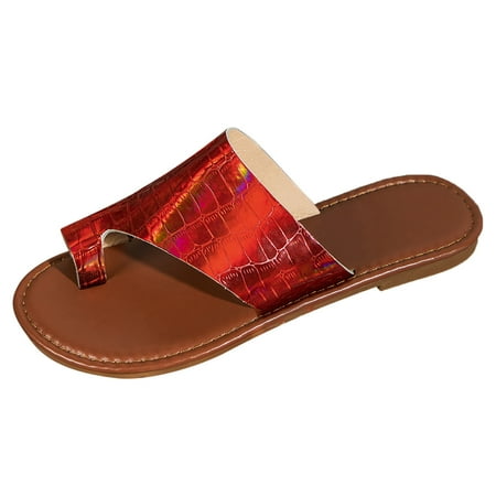 

Huashengg Ladies Summer Fashion Breathable Set Toe Flat Round Head Large Size Beach Outing Sandals Life Strides Women Sandals Shoes