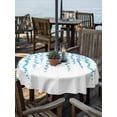 thumbnail image 2 of Outdoor Tablecloth with Umbrella Hole for Patio/Picnic/Party/Camping, Blue Polka Dots Waterproof Table Cloth Round Cover Washable, Watercolor Abstract Art Retro (Dia 54"), 2 of 8