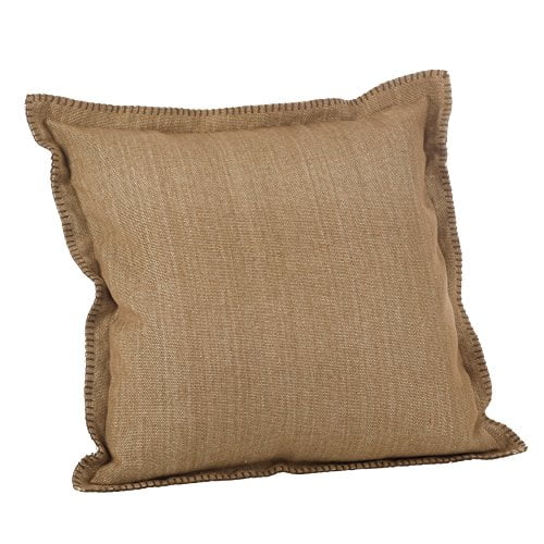 SARO LIFESTYLE Celena Collection Whip Stitched Flange Design Down Filled Throw Pillow, 20", Natural