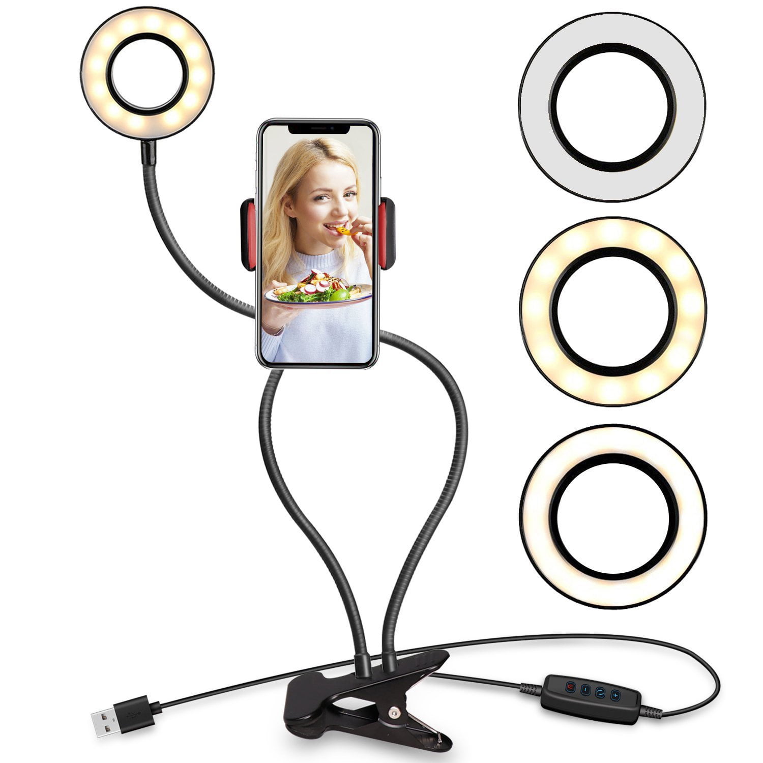 Cameras Compatible with Cell Phones Heart Shaped Ring Light with Tripod LED Dimmable Ringlight,for Live Stream/Photography/Makeup 