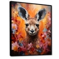 thumbnail image 2 of Designart "Pop Art Portrait Of A Kangaroo" Animals Kangaroo Floater Framed Canvas Prints, 2 of 5
