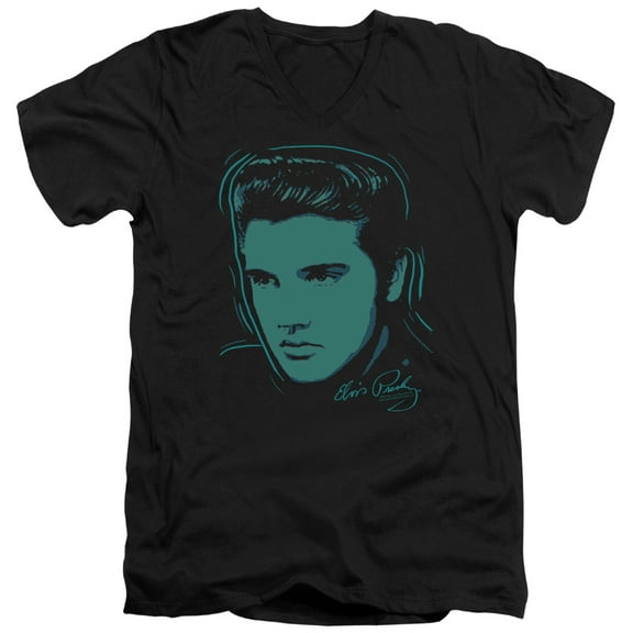 Elvis Presley - Young Dots - Slim Fit V Neck Shirt - XX-Large
