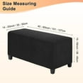 thumbnail image 3 of Funda para ottoman rectangular estirable de 14" x 40" x 15" de Uxcell, fundas para ottoman, protector de reposapiés para sala de estar/interior [Negro], 3 of 7