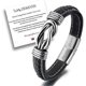 thumbnail image 1 of Love You Forever Connected Braided Leather Bracelet, To My Son/grandson/husband Bracelet, Leather Knot Bracelet Jewellery Gift, 1 of 5
