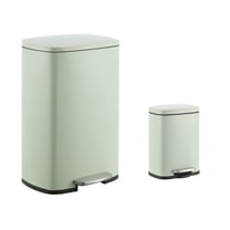 happimess Connor Rectangular 13.2-Gallon Trash Can with Soft-Close Lid and FREE Mini Trash Can, Pistachio Gelato, HPM1006E