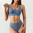thumbnail image 4 of Lingerie Sans Coutures Col en V 2 Pcs pour Femmes Soutien-Gorge et String Sans Rembourrage, 4 of 6