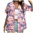 thumbnail image 2 of Women's Short Sleeve Shirts Ladies' Casual Fashion Summer Beach Print Shirt Casual Blouses, 2 of 3