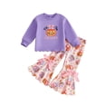 thumbnail image 2 of Toddler Baby Girls Halloween Outfit Long Sleeve Sweatshirt with Bell Bottom, 2 of 10