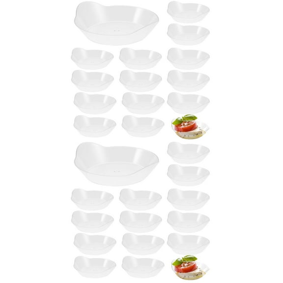 Leaf Crystal Dish Disposable Party Dishes 100 Pcs Hard Plastic Food Tray Snack Plates