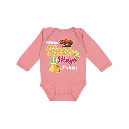 

Inktastic Cinco De Mayo Official Tshirt Funny Pun with Taco Salso and Lime Gift Baby Boy or Baby Girl Long Sleeve Bodysuit