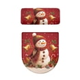 thumbnail image 2 of HELLHERO Snowman Bell Universal Stretch Elastic Bottom Polyester Fabric Bathroom Toilet Cozy Set Bathroom Non-Slip Washable and Reusable U-Shaped Pack of 2, 2 of 8