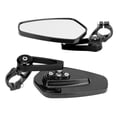 thumbnail image 3 of Espejos retrovisores para manillar de 0,9 pulgadas, espejo para manillar de motocicleta, vidrio retrovisor modificado para motocicletas de carreras callejeras, scooters, vista lateral(Negro), 3 of 5