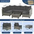 thumbnail image 6 of FHFO 7 Pieces Outdoor Patio Furniture Set, Wicker Sectional Sofa Set Rattan Modular Patio Conversation Sets with Cushions Couch Set & Coffee Table for Outside, Garden, Balcony, Porch, Grey/Gray, 6 of 7
