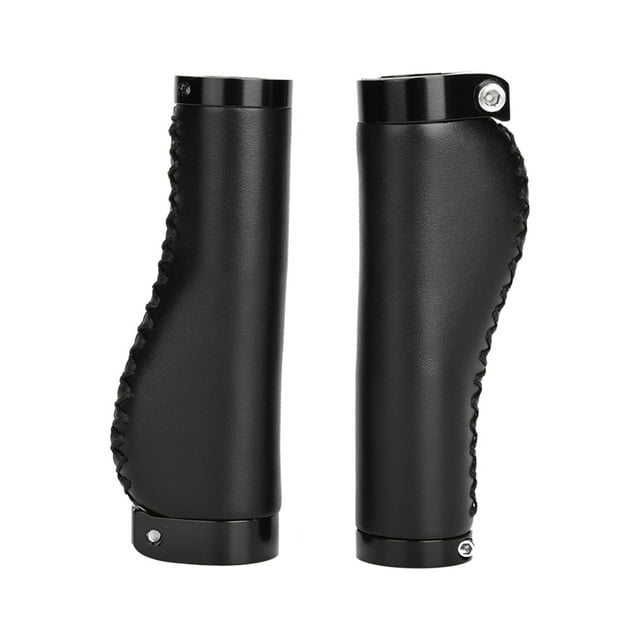 Puños de bicicleta plegables de cuero PU negro con función de bloqueo para bicicletas de montaña