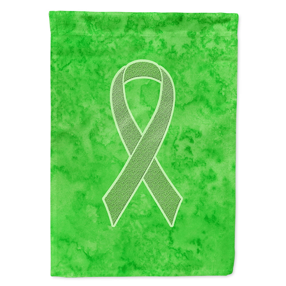 Lime Green Ribbon For Lymphoma Cancer Awareness Garden Flag