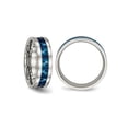 thumbnail image 4 of Mens or Ladies Blue IP Plated Stainless Steel Checkered Band Ring (7mm) for Men, 4 of 6
