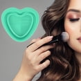 thumbnail image 2 of Unique Bargains 1 Pc Foldable Heart-shaped Makeup Sponge Brush Cleaner Green, 2 of 5
