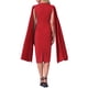 thumbnail image 3 of Vestido de cóctel INSPIRE CHIC para mujeres, vestido lápiz con capa de manga larga plisada, 3 of 6