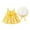Yellow, variant on Baby Girls Dresses Summer Flower Print Sleeveless Backless Sling Bow Tutu Dress With Hat Kids Girls Beach Birthday Party Dresses,3 -4 Years