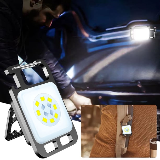 Xihbxyly Mini Linterna Led, Diseño de Llavero Portátil, Recargable Por Usb, 300 Lúmenes de Brillo, Resistente Al Agua Ipx4, Base Magnética, Mosquetón para Fácil Transporte, Camping, Senderismo y Repa