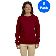 Womens 8 oz. Heavy Blend 50/50 Fleece Crew 5 Pack
