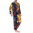thumbnail image 2 of Lsque Colorful Daisy Sunflower Cow Pattern Long Sleeve Pajama Set for Men - Soft 2-Piece Sleepwear and Loungewear Set with Pockets, Comfy Nightwear-XX-Large, 2 of 7