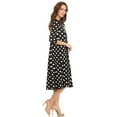 thumbnail image 3 of Women's Casual Basic Comfy 3/4 Sleeve Flare A-line Midi long maxi Dress, 3 of 4