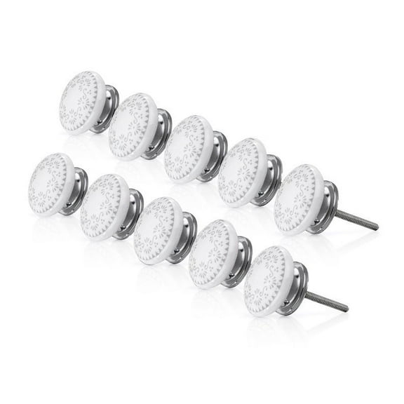 Mascot Hardware Brownsville Design 1-4/7 In. Ceramic Cabinet Knob - Pack of 10