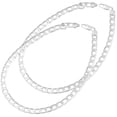 thumbnail image 1 of Collar cadena plata largo Slinkz 2Pzas Plata S925 Chapa 40cm 12mm de grosor., 1 of 4