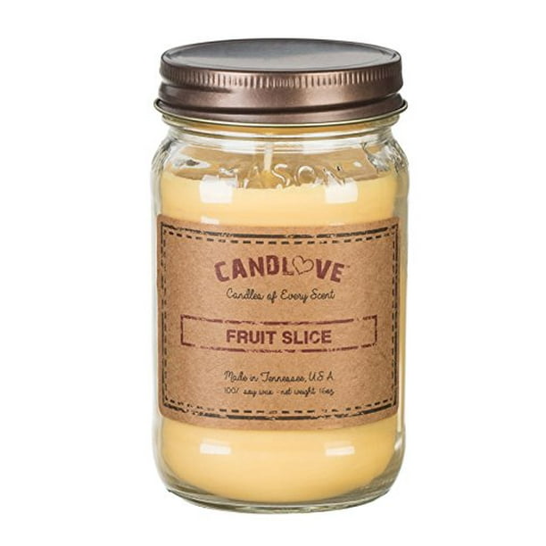 CANDLOVE "Fruit Slice"Scented 16oz Mason Jar Candle 100 Soy Made In