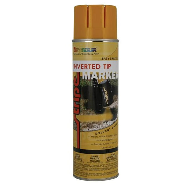 Seymour SM20-978 20 oz Inverted Tip Solvent Based Marking Paint, Utility Yellow