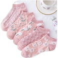 thumbnail image 2 of Zhengup 5 Pair Pink Cute Socks, Cottagecore 3D Floral Crew Socks for Women, Y2K Summer Soft Breathable Ankle Socks, 2 of 7