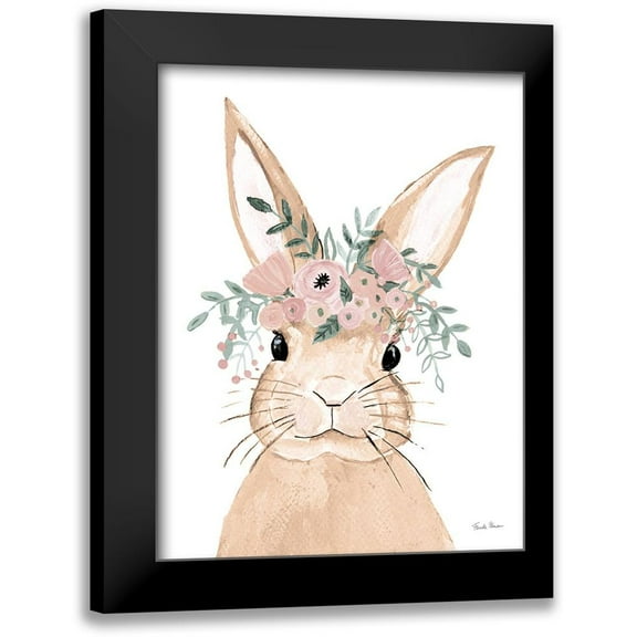 Farida Zaman 12x14 Black Modern Wood Framed Wall Art Titled - Sweet Rabbit Brown