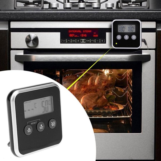 Termómetro electrónico Digital LCD para alimentos, sonda para barbacoa, carne, agua, aceite, temperatura de cocción, alarma, temporizador de cocina, herramientas de cocina XianweiShao 8390612050893