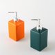 thumbnail image 5 of Dispensador de jabón de cerámica, dispensador de jabón de loción de forma cuadrada de 450 ml for encimera de cocina de baño, botella dispensadora de líquido de mano con bomba de plástico plateada, 5 of 5