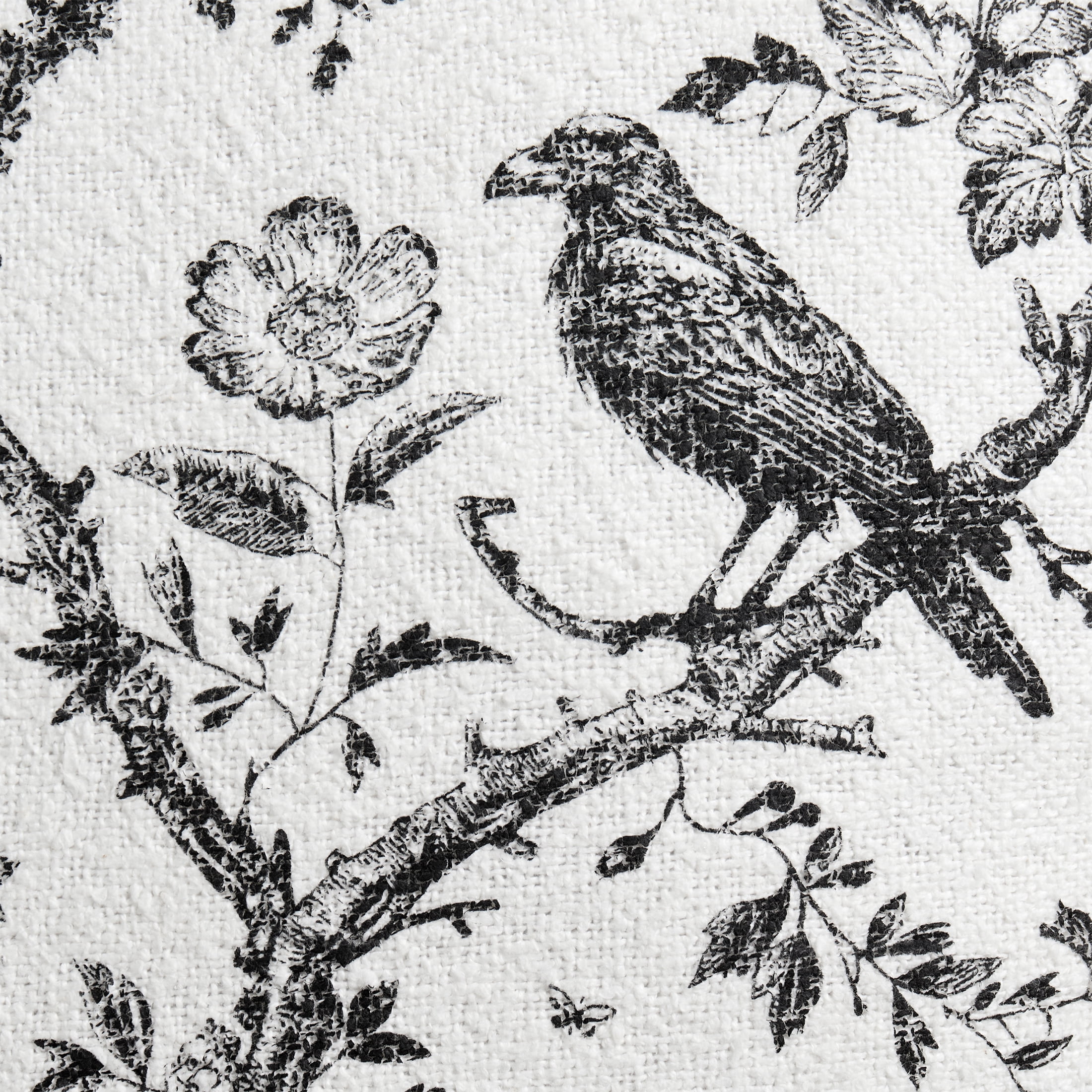 My Texas House Halloween Raven Toile Decorative Pillow, Ivory and Black, 20" x 20"