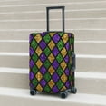 thumbnail image 6 of Pofeuu Mardi Gras Shiny Green Purple Print Luggage Suitcase Cover Protector Luggage Washable Covers Aesthetic for 18/24/28/32 inch Luggage（No luggage included）-Small, 6 of 7