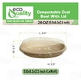 thumbnail image 3 of 26 oz Disposable Compostable Fiber Oval Burrito Bowls with Dome Lids Heavy-Duty, Eco-Friendly Natural Bagasse, Heat Resistant, 100% Biodegradable Paper Salad Bowls Alternative to Plastic (600), 3 of 9