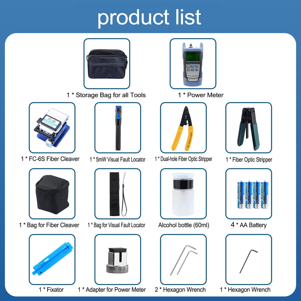 Optical power meter,Optic Ftth Tool Cold Tools Set Ftth Tool Kit Tool Kit Optical Power Meter Fiber Optical Power Meter Optical Fiber Cold Kit Optical Power Meter Fiber Cleaver Tools Set With Qudai