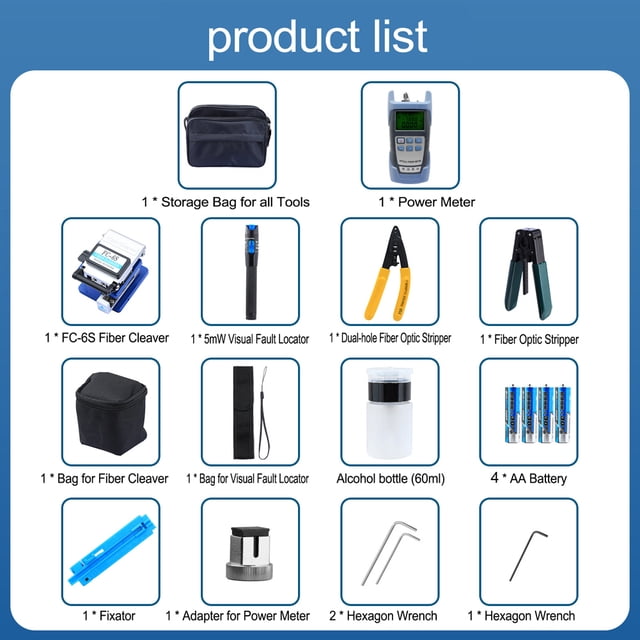 Optical power meter,Optic Ftth Tool Cold Tools Set Ftth Tool Kit Tool Kit Optical Power Meter Fiber Optical Power Meter Optical Fiber Cold Kit Optical Power Meter Fiber Cleaver Tools Set With Qudai