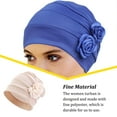 thumbnail image 3 of keepw Polyester Ladies Turban Washable Solid Color Stylish Traditional Cap Office Shopping Head Wrap Headband Bonnet Grey Beige, 3 of 6