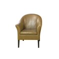 thumbnail image 2 of Armen Living Camel Leather Barrel Club Chair in tan, 2 of 2