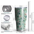 thumbnail image 6 of 30oz Light Green Christmas Village Pattern Tumblers Stainless Steel Tumbler with Lid and Straw,Vacuum Insulated Double Wall Travel Tumbler Cups Mug with Cleaning Brush for Coffee,Tea, 6 of 7